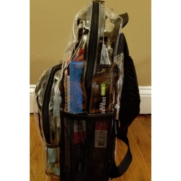 Mens "Damon" Clear School Backpack - Picture 2 of 7